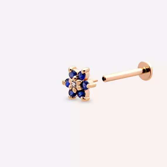 Joy Sapphire and Diamond Rose Gold Piercing - 4