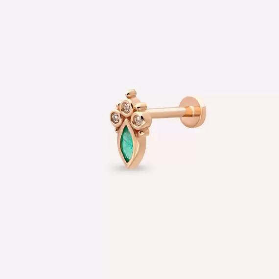 Kai Marquise Cut Emerald and Diamond Rose Gold Piercing - 1