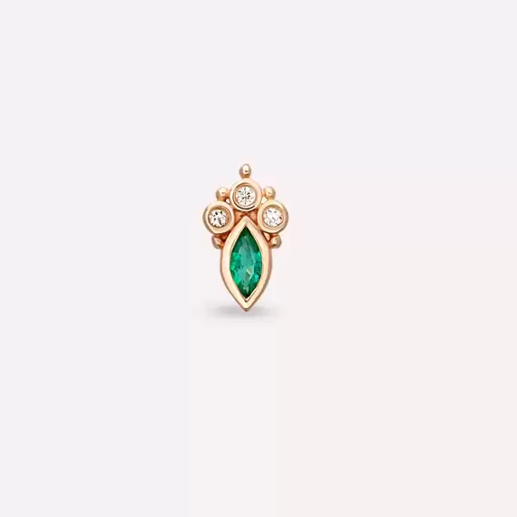 Kai Marquise Cut Emerald and Diamond Rose Gold Piercing - 5