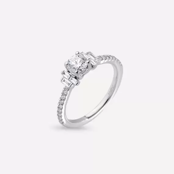 Karin 0.86 CT Baguette Cut Diamond White Gold Ring - 1