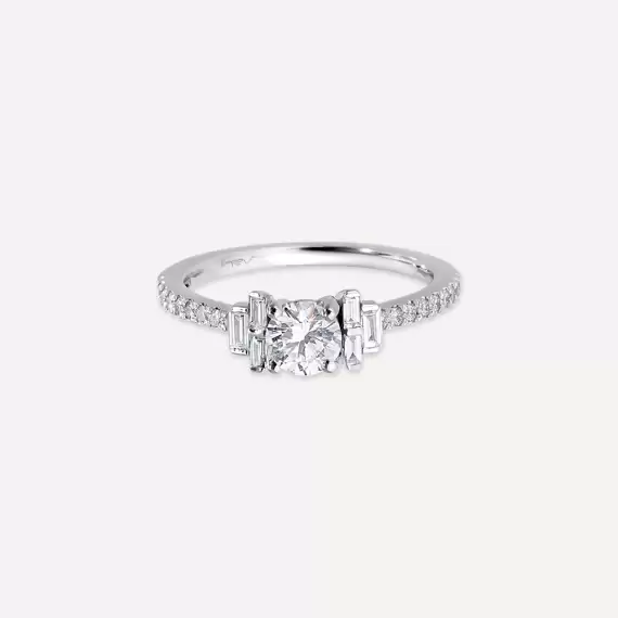 Karin 0.86 CT Baguette Cut Diamond White Gold Ring - 5