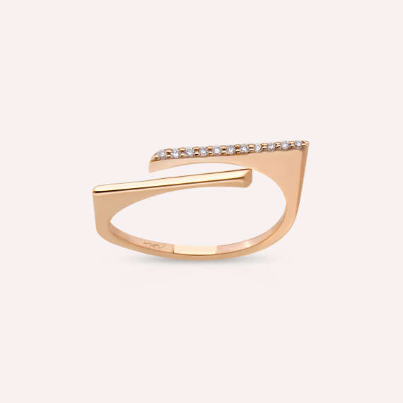 Keen 0.05 CT Diamond Rose Gold Ring - 1