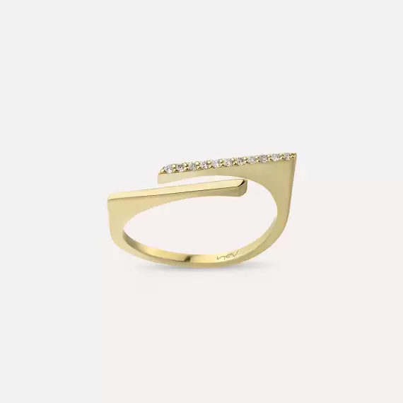 Keen 0.06 CT Diamond Yellow Gold Ring - 1