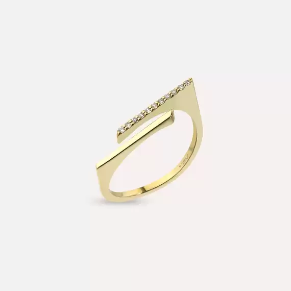 Keen 0.06 CT Diamond Yellow Gold Ring - 2