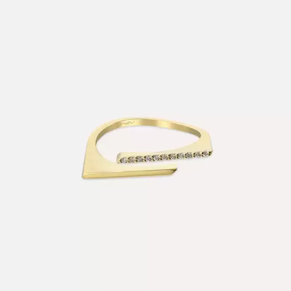 Keen 0.06 CT Diamond Yellow Gold Ring - 3