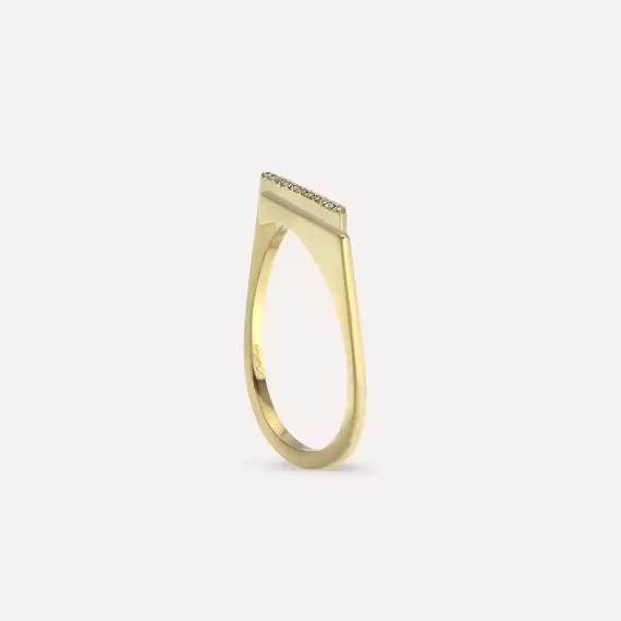 Keen 0.06 CT Diamond Yellow Gold Ring - 4