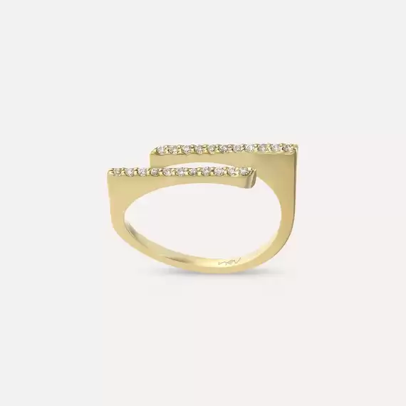 Keen 0.10 CT Diamond Yellow Gold Ring - 1
