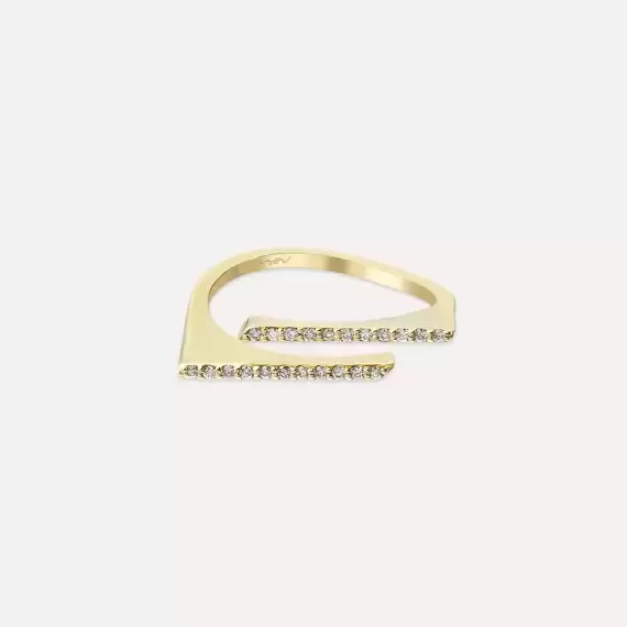 Keen 0.10 CT Diamond Yellow Gold Ring - 3