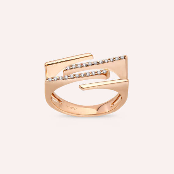 Keen 0.10 CT Diamond Rose Gold Ring - 1