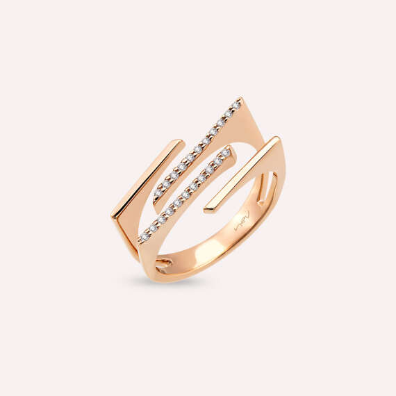 Keen 0.10 CT Diamond Rose Gold Ring - 3