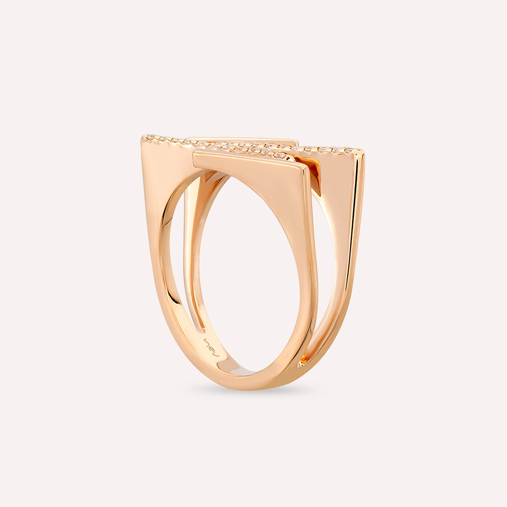 Keen 0.10 CT Diamond Rose Gold Ring - 5