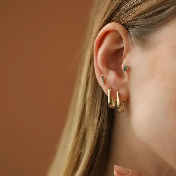 Klip Yellow Gold Earring - 2