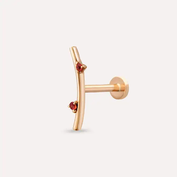 Koza Orange Sapphire Rose Gold Piercing - 1