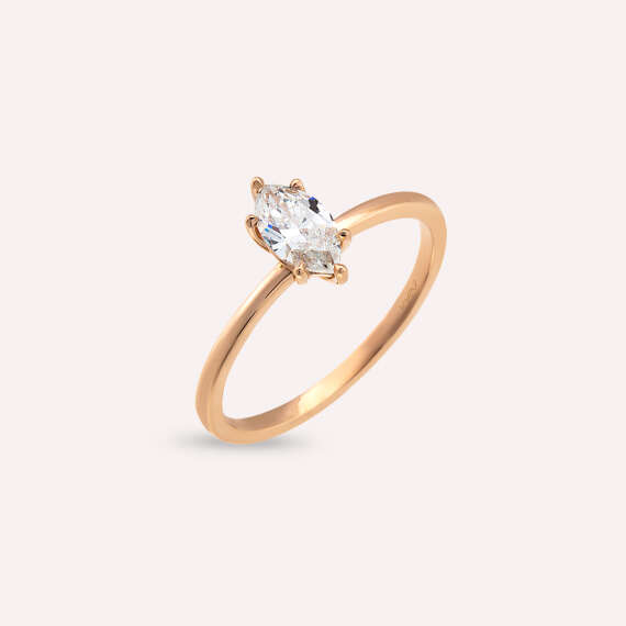 Kyra 0.50 CT Marquise Cut Diamond Rose Gold Ring - 3
