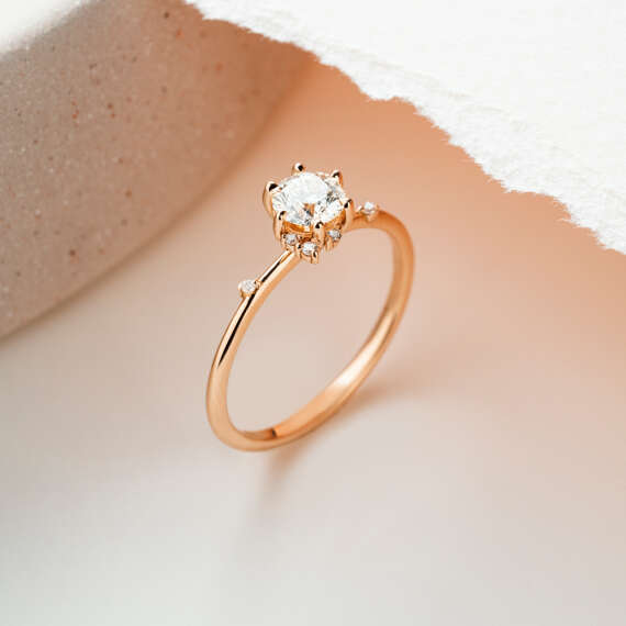 Leah 0.53 CT Diamond Rose Gold Ring - 1