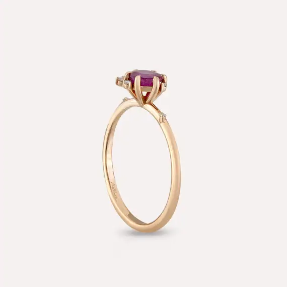 Leah 0.71 CT Ruby and Diamond Rose Gold Ring - 6