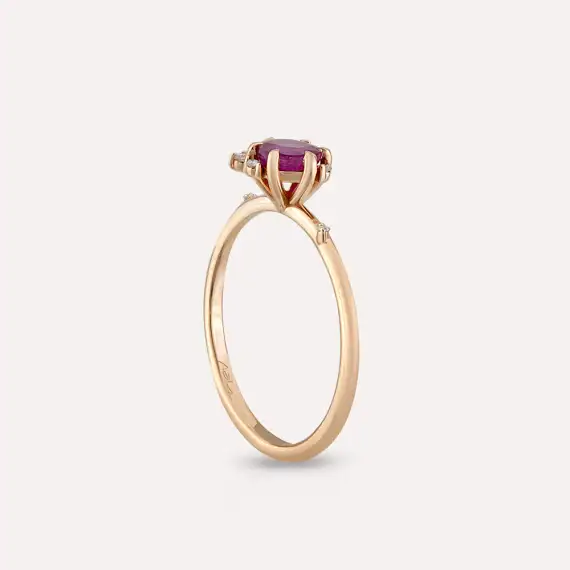 Leah 0.82 CT Ruby and Diamond Rose Gold Ring - 6