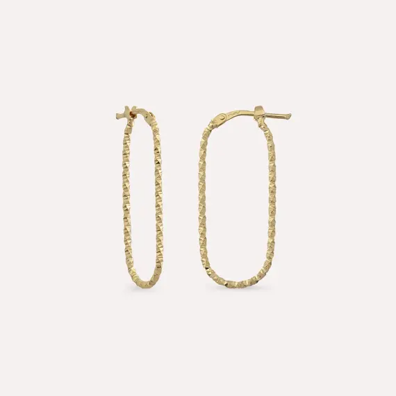Lean Yellow Gold Hoop Earring - 1
