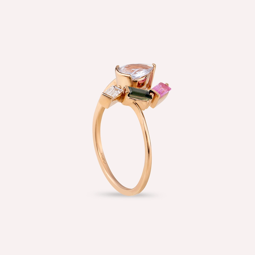 Legame 1.45 CT Multicolor Sapphire and Diamond Rose Gold Ring - 5