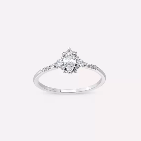 Leia 0.49 CT Marquise and Pear Cut Diamond White Gold Ring - 1