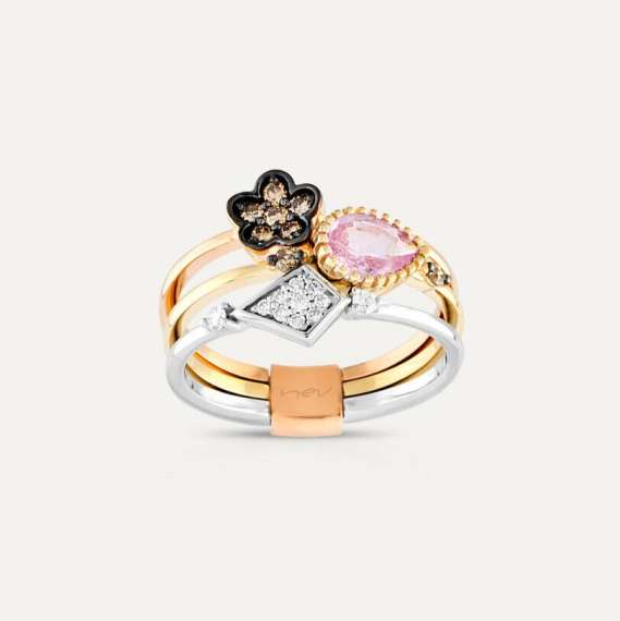 Lillet 1.04 CT Diamond and Pink Sapphire Ring - 1