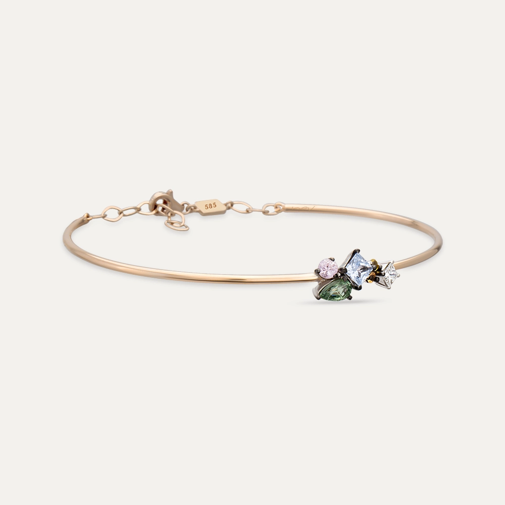Lily 0.88 CT Multicolor Sapphire and Diamond Rose Gold Bracelet - 4