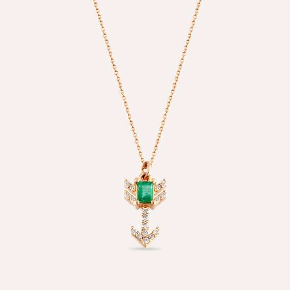 Little Arrow 0.23 CT Emerald and Diamond Pendant - 2