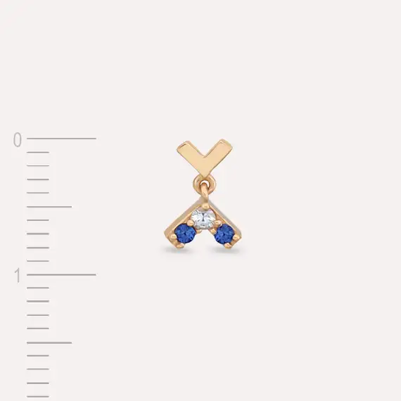 Liv Multicolor Sapphire Rose Gold Single Earring - 5