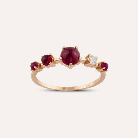 Lola 1.20 CT Ruby and Diamond Rose Gold Ring - 3