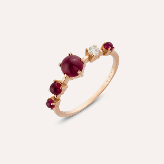 Lola 1.20 CT Ruby and Diamond Rose Gold Ring - 1