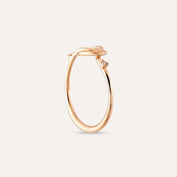  Loop 0.02 CT Diamond Rose Gold Ring - 5