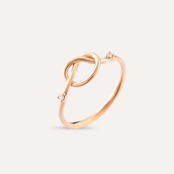  Loop 0.02 CT Diamond Rose Gold Ring - 1