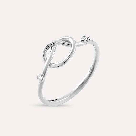 Loop 0.02 CT Diamond White Gold Ring - 1