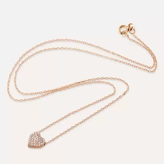 Love 0.15 CT Diamond Rose Gold Necklace - 4