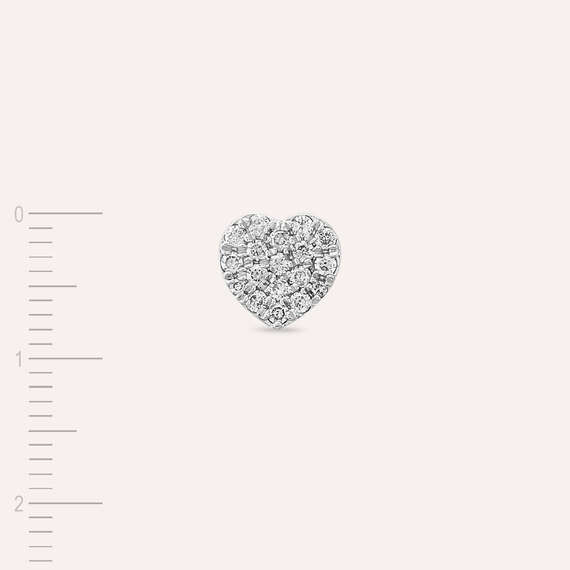 Love 0.20 CT Pırlanta Taşlı Beyaz Altın Tek Küpe - 4