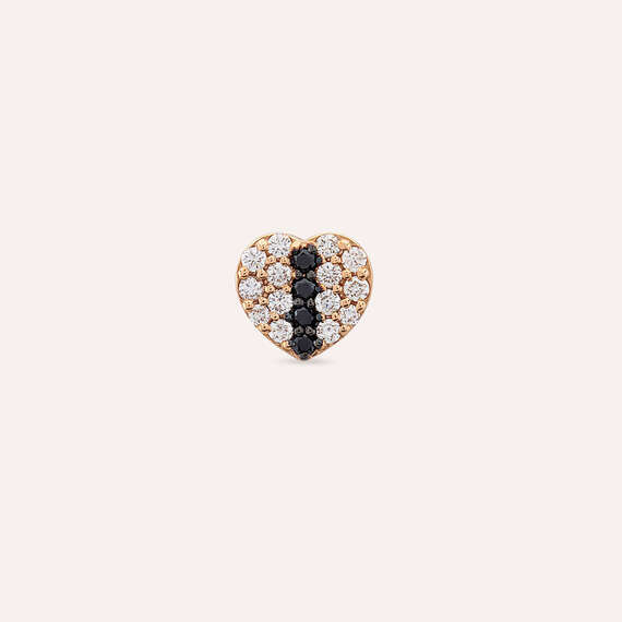 Love 0.23 CT Black Diamond Rose Gold Single Earring - 1