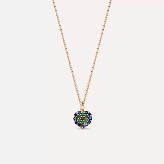 Love 0.33 CT Colourful Rose Gold Necklace - 1