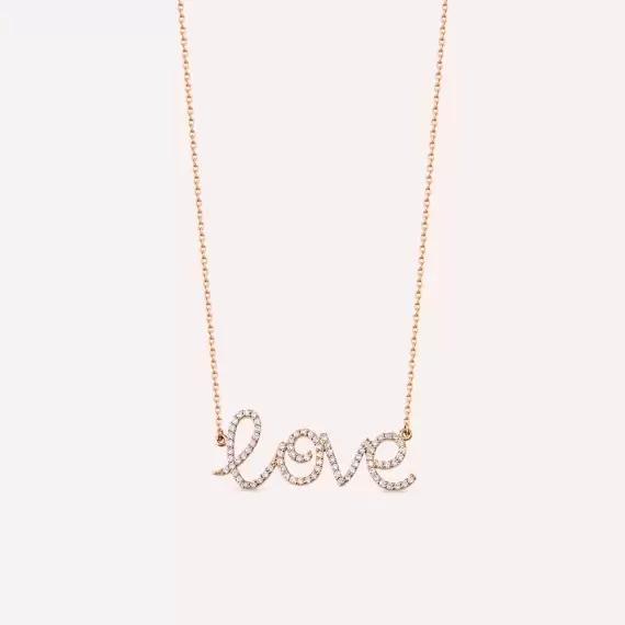Love 0.50 CT Diamond Rose Gold Necklace - 1