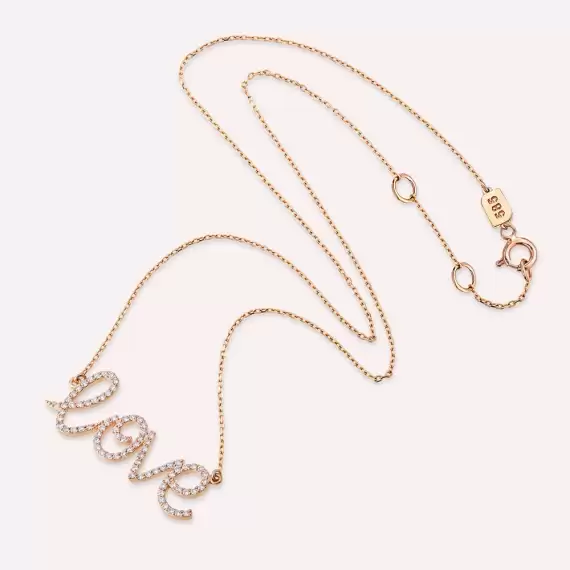 Love 0.50 CT Diamond Rose Gold Necklace - 3