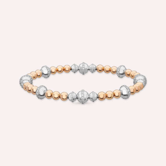 Lulu 1.85 CT Diamond Rose and White Gold Bracelet - 1