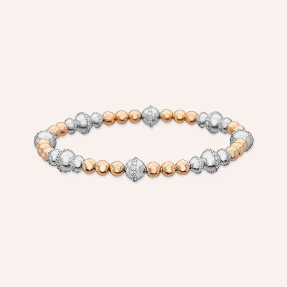 Lulu 1.85 CT Diamond Rose and White Gold Bracelet - 3
