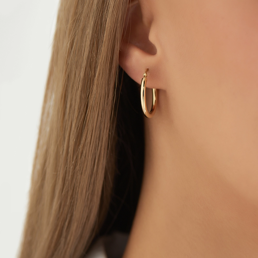 Lupe Jr. Yellow Gold Hoop Earring - 2