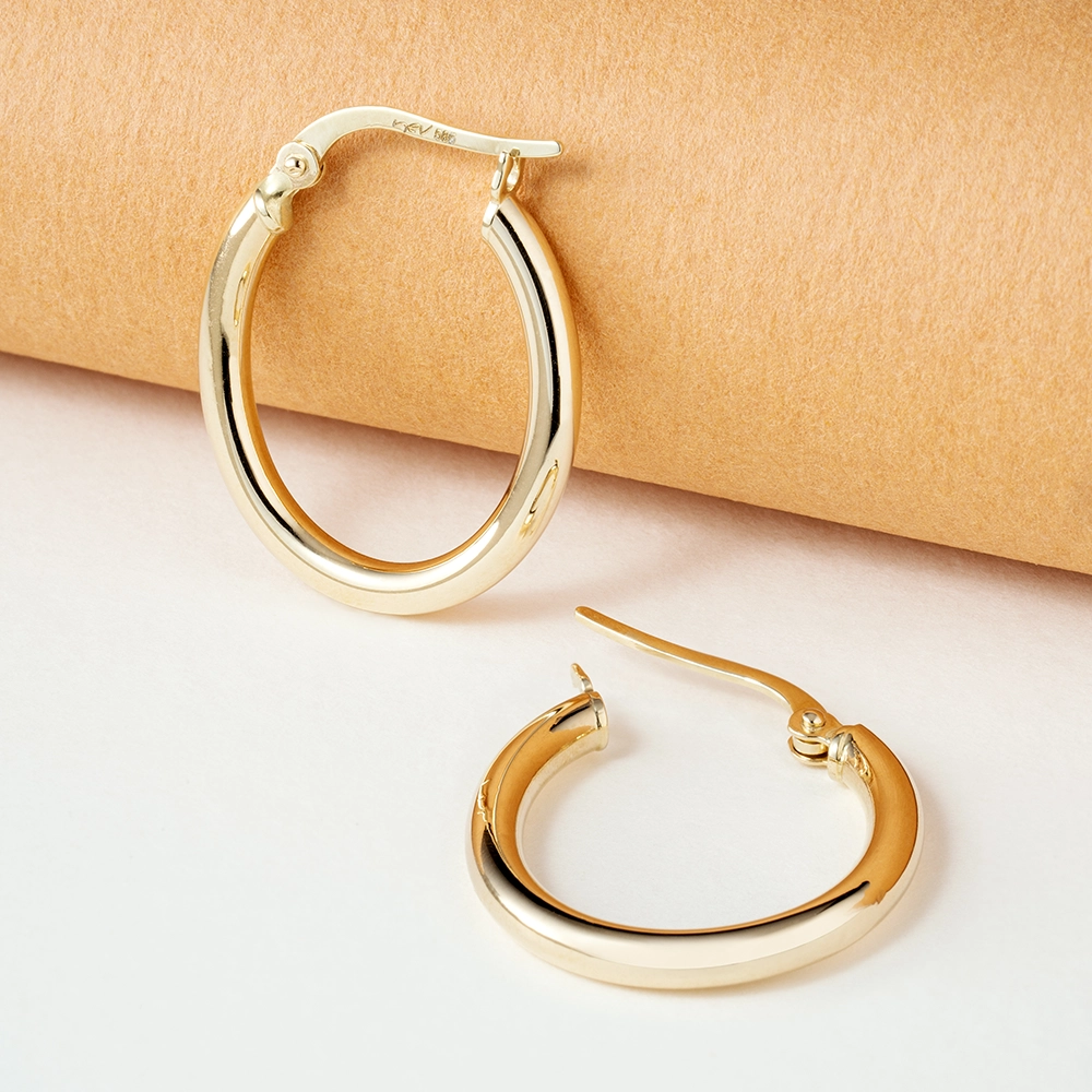 Lupe Jr. Yellow Gold Hoop Earring - 1