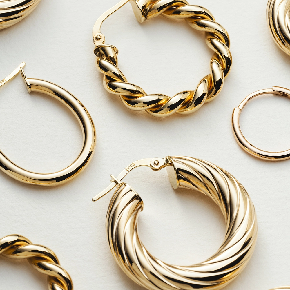 Lupe Jr. Yellow Gold Hoop Earring - 5