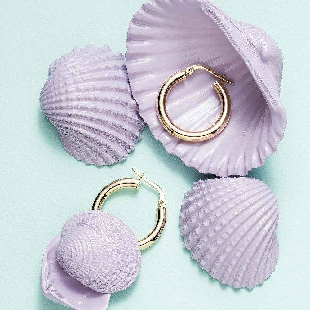 Lupe Yellow Gold Hoop Earring - 1