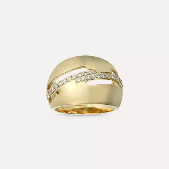 Lusso 0.36 CT Diamond Yellow Gold Ring - 1