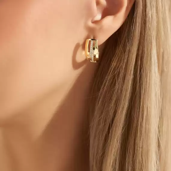 Lusso 0.43 CT Diamond Yellow Gold Earring - 2