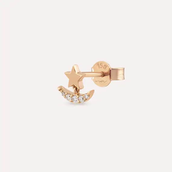 Luster Diamond Rose Gold Single Earring - 1
