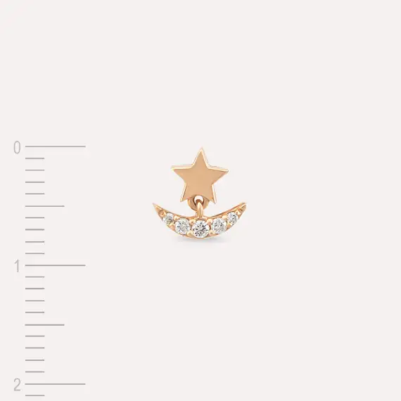 Luster Diamond Rose Gold Single Earring - 4