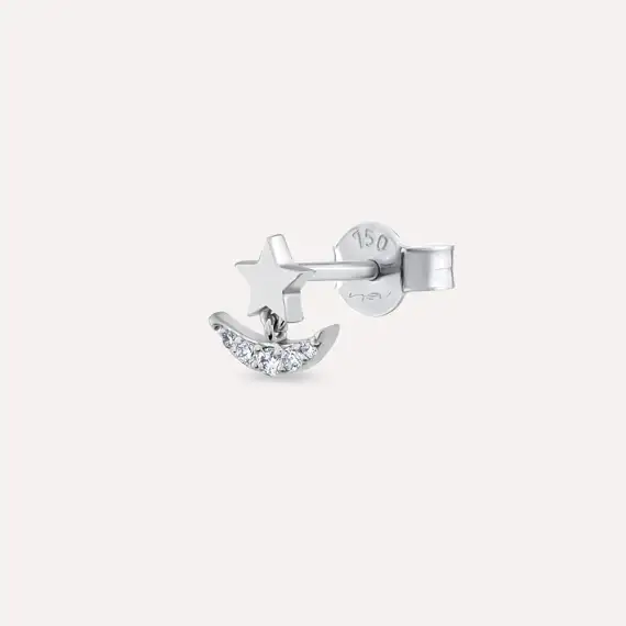 Luster Diamond White Gold Single Earring - 1